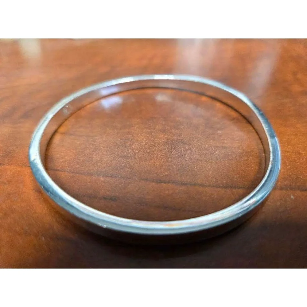 Ralph Lauren RL Silver Tone Wavy Bangle Bracelet Set of 3 Designer Stackable